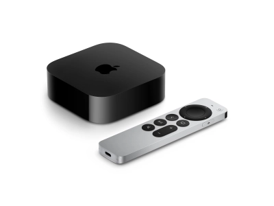 Apple TV 4K (3rd generation) Wi-Fi + Ethernet, Black, 128GB with Siri Remote (3rd generation) - MN893FD/A